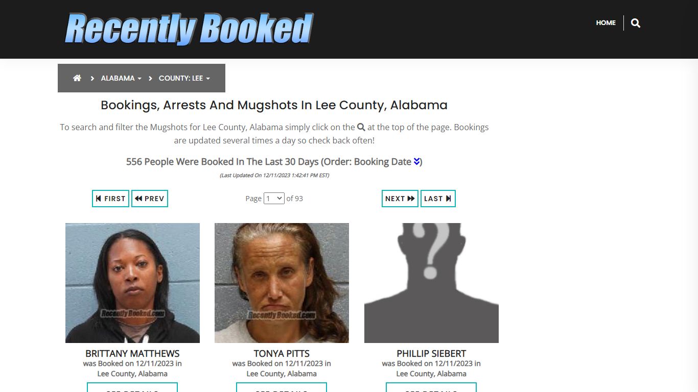 Recent bookings, Arrests, Mugshots in Lee County, Alabama - Recently Booked